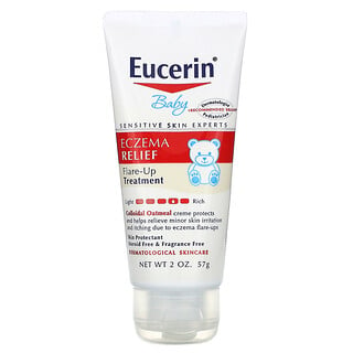 Eucerin, Bebé, Crema para aliviar el eczema, Tratamiento para los brotes, Sin fragancia, 57 g (2 oz)