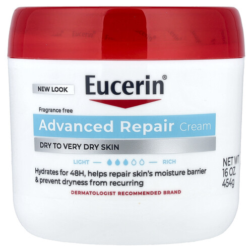 Eucerin Advanced Repair Cream, Dry to Very Dry Skin, Fragrance Free, 16 oz (454 g)