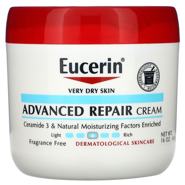 Eucerin, усовершенствованный восстанавливающий крем, без отдушек, 454 г (16 унций)