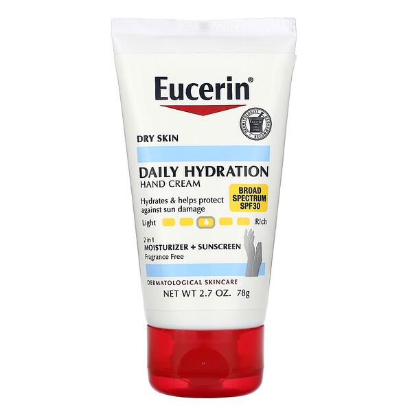 Eucerin, Daily Hydration Hand Creme, Moisturizer & Sunscreen, SPF 30
