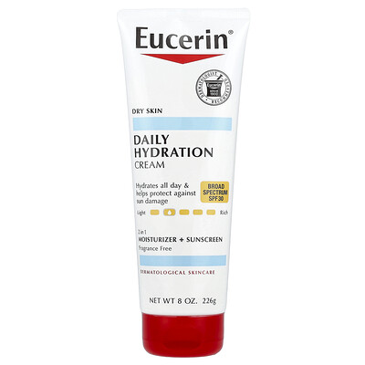 Eucerin, Crema de hidratación diaria, FPS 30, Sin fragancia, 226 g (8 oz)