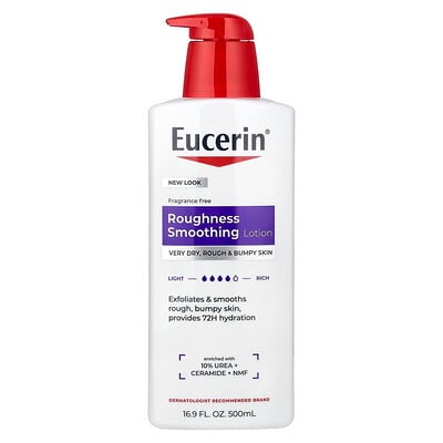 Eucerin, Loción calmante contra la aspereza, Piel muy seca, áspera y con golpes, Sin fragancia, 500 ml (16,9 oz. líq.)