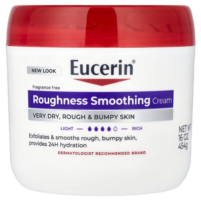 Eucerin, Crema suavizante contra las asperezas, Piel muy seca, áspera y con bultos, Sin fragancia, 454 g (16 oz)