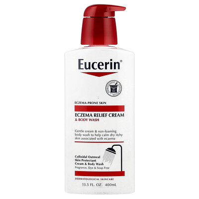 Eucerin Cream Eczema Relief & Body Wash, Fragrance Free Fl Oz (400 Ml) Size 13.5