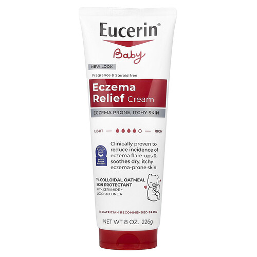 Eucerin, Baby, Eczema Relief Cream, Creme zur Linderung von Ekzemen für Babys, ohne Duftstoffe, 226 g (8 oz.)