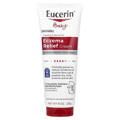 Eucerin, Crema para aliviar el eczema para bebés, Sin fragancia, 226 g (8 oz)