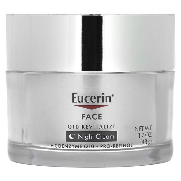 Eucerin Face, Q10 Revitalize, Night Cream, Fragrance Free, 1.7 fl oz (48 g)