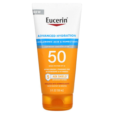 

Eucerin Advanced Hydration Lightweight Sunscreen Lotion SPF 50 Fragrance Free 5 fl oz (150 ml)