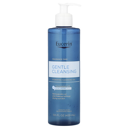 Eucerin, Sanfte Reinigung, feuchtigkeitsspendendes Reinigungsgel, parfümfrei, 400 ml (13,5 fl oz)