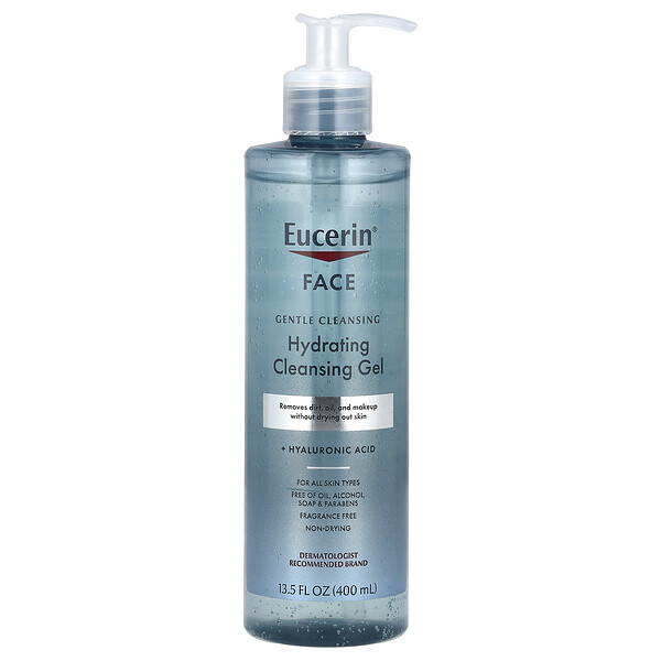 Eucerin Face, Hydrating Cleansing Gel, Fragrance Free, 13.5 fl oz (400 ml)