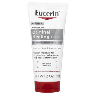 Eucerin, Original Healing Creme, extra suchý, pro poškozenou pokožku, bez parfemace, 57 g (2 oz)