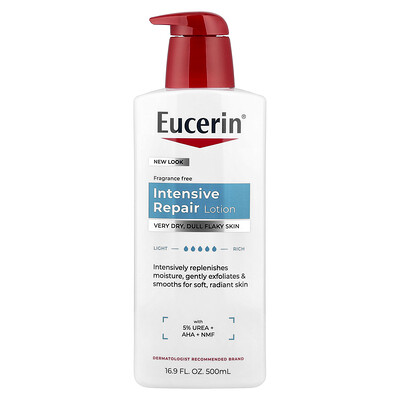 Eucerin, Loción de reparación intensiva, Sin fragancia, 500 ml (16,9 oz. líq.)