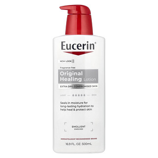 Eucerin, Original Healing Lotion, extra suchá, pro poškozenou pokožku, bez parfemace, 500 ml (16,9 fl oz)