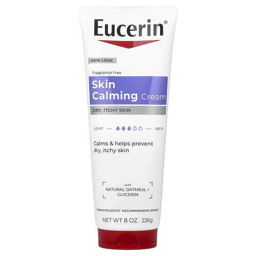 Eucerin, Skin Calming Cream, Dry, Itchy Skin, Fragrance Free, 8 oz (226 g)