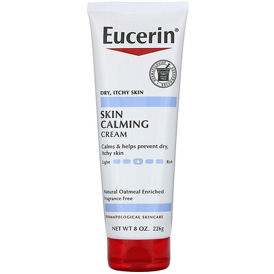 Eucerin Успокаивающий крем, для сухой раздраженной кожи, без отдушек, 226 г (8 унций)