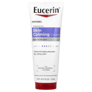 Eucerin, Crema calmante para la piel, Piel seca y con comezón, Sin fragancia, 226 g (8 oz)