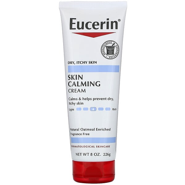 Eucerin‏, كريم تلطيف البشرة، خالٍ من العطور، يهدئ حكة الجلد وجفاف البشرة، 8 أونصة (226 جم)