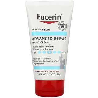 Eucerin, Crème mains réparatrice avancée, Sans parfum, 2,7 oz (78 g)