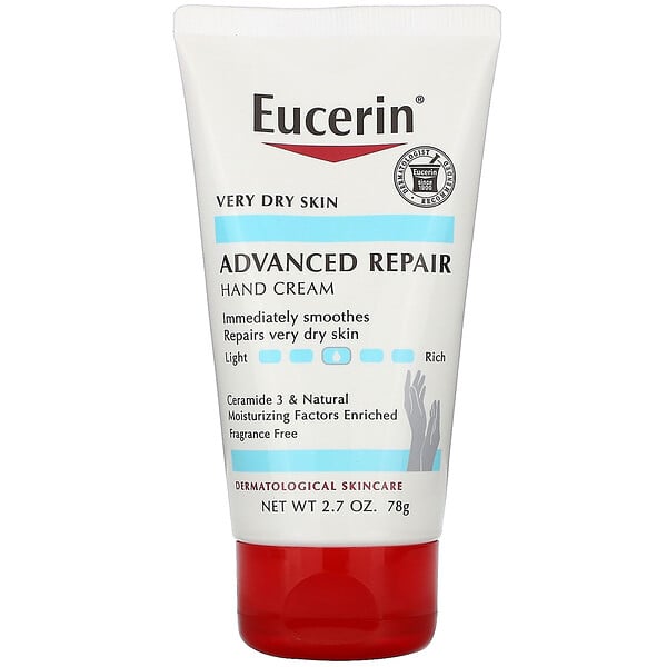 Eucerin, アドバンスリペア ハンドクリーム 無香料 2.7 oz (78 g)