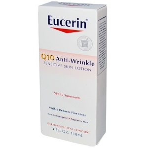 Купить Eucerin, Лосьон с коэнзимом Q10 от морщин с защитой от солнца SPF 15 для чувствительной кожи, 118 мл  на IHerb