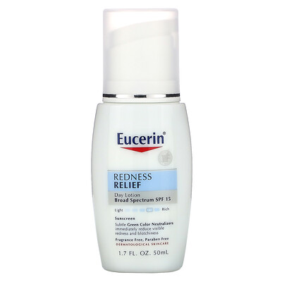 Eucerin Избавление от покраснения, ежедневный улучшающий лосьон с SPF 15, без запаха, 1.7 жидких унций (50 мл)