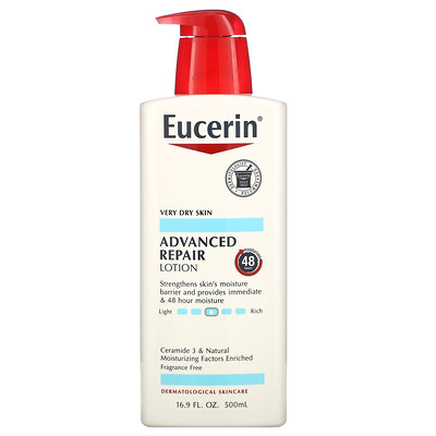 Eucerin улучшенный восстанавливающий лосьон, без запаха, 500 мл (16,9 жидких унций)