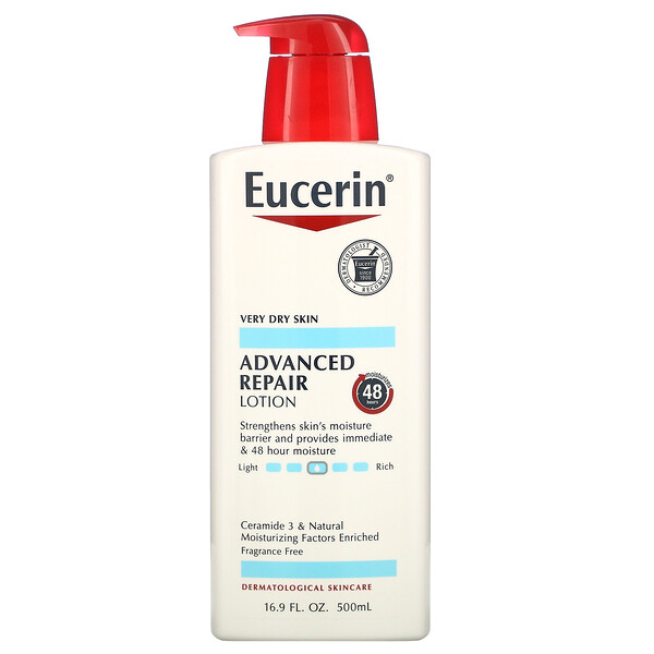 Eucerin, 高級修復乳液，無香，16.9 液量盎司（500 毫升）