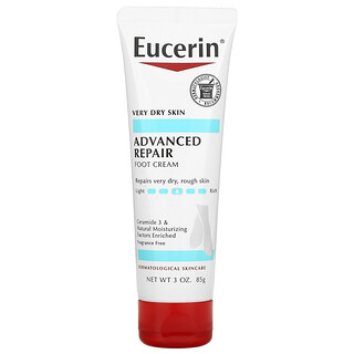 Eucerin, アドバンスリペア、ライトフィール・フットクリーム、無香料、3オンス (85 g)