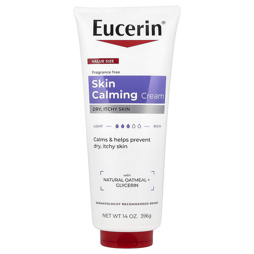Eucerin Skin Calming Cream, Dry, Itchy Skin, Fragrance Free, 14 oz (396 g)