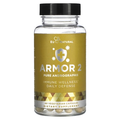 

Eu Natural Armor 2, чистый андрографис, 60 вегетарианских капсул