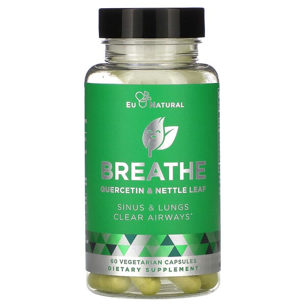 Eu Natural, BREATHE, здоровье носовых и дыхательных путей, 60 вегетарианских капсул