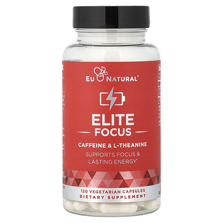 Eu Natural, Elite Focus, Caféine et L-théanine, 120 capsules végétariennes