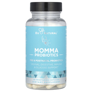 Eu Natural, Momma Probiotics, пре- и послеродовые пробиотики, 30 вегетарианских капсул