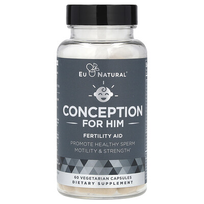 Eu Natural , Conception For Him, Fertility Aid, 60 Vegetarian Capsules
