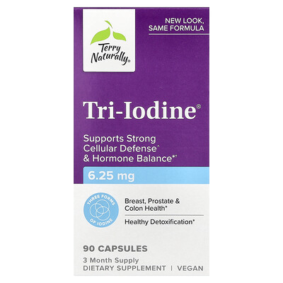 Terry Naturally, Tri-Iodine®, 6,25 mg, 90 cápsulas