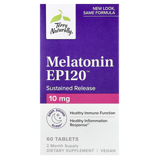 Terry Naturally, Melatonina EP120™, Liberación prolongada, 10 mg, 60 comprimidos