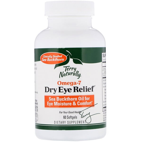 Terry Naturally, Alivio para ojos resecos Omega 7, 60 cápsulas suaves
