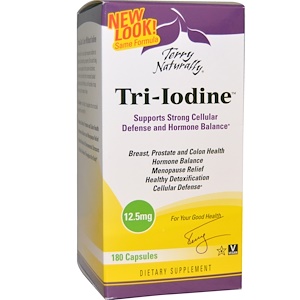 EuroPharma, Terry Naturally, Terry Naturally, Tri-Iodine, 12,5 мг, 180 капсул