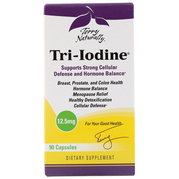 EuroPharma, Terry Naturally, Terry Naturally, Tri-Iodine, 12,5 мг, 90 капсул