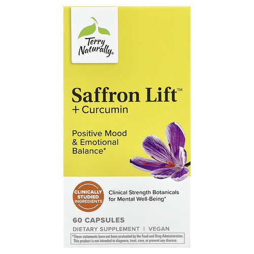 Terry Naturally, Saffron Lift™ con curcumina, 60 cápsulas