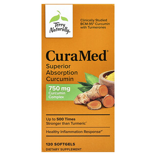 Terry Naturally, CuraMed®, Superior Absorption Curcumin, 750 mg, 120 Softgels