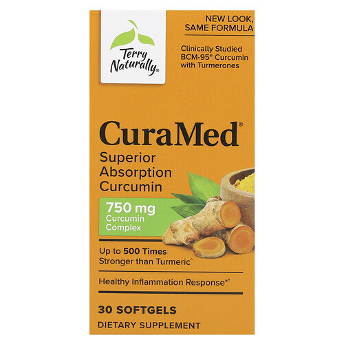 테리 내추럴리 Terry Naturally, CuraMed, 흡수력이 뛰어난 커큐민, 750mg, 소프트젤 30정