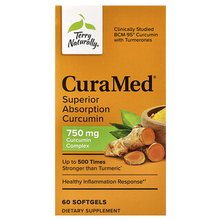 Terry Naturally, CuraMed®, Superior Absorption Curcumin, 750 mg, 60 Softgels