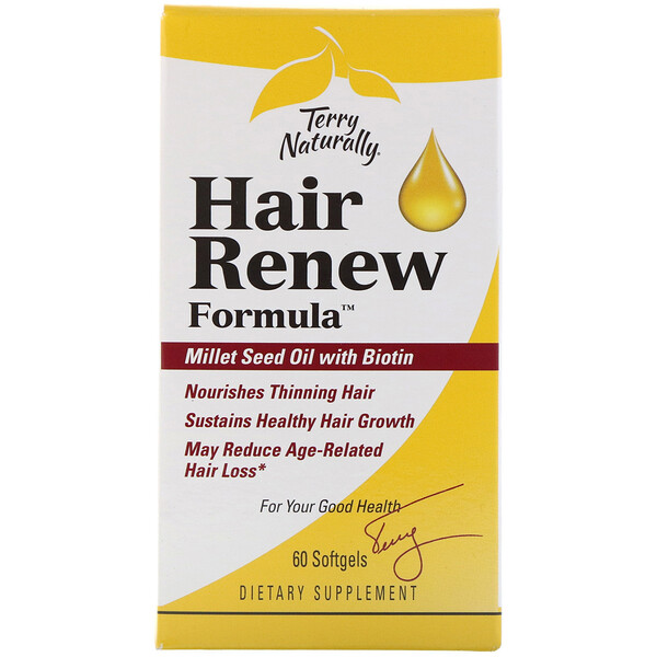 Terry Naturally, Terry Naturally、Hair Renew Formula、ソフトジェル 60 錠