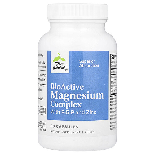 Terry Naturally, BioActive Magnesium Complex mit P-5-P und Zink, 60 Kapseln