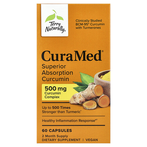 Terry Naturally, CuraMed®, Superior Absorption Curcumin, 500 mg, 60 Kapseln