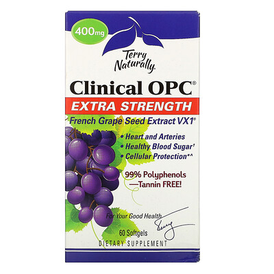 Terry Naturally Clinical OPC, с повышенной силой действия, 400 мг, 60 мягких таблеток