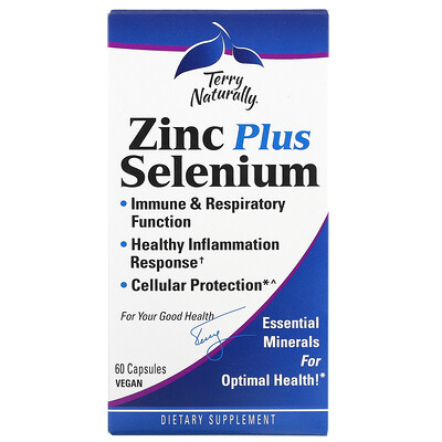 Terry Naturally Zinc Plus Selenium, 60 Vegan Capsules