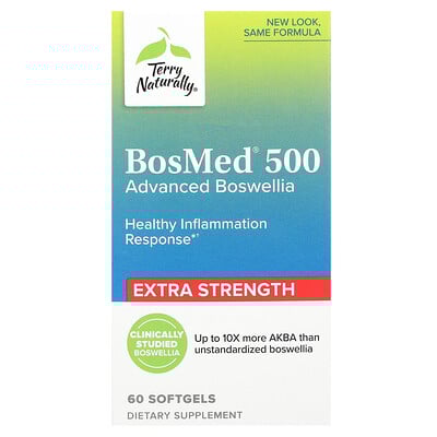Terry Naturally, BosMed 500, Boswellia avanzada, 60 cápsulas blandas (500 mg por cápsula blanda)