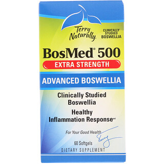 Terry Naturally, BosMed 500, Extra Stark, Weihrauchbaum Advanced, 500 mg, 60 Weichkapseln